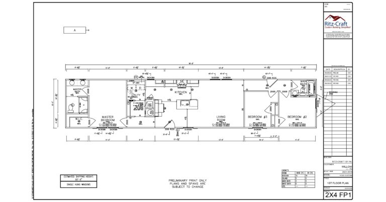 Master Craft Willow 16x76 Floor Plan